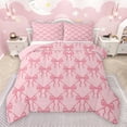 thumbnail image 1 of Feelyou Girly Pink Bowknot Bedding Comforter Set, Princess Cartoon Bow-tie Twin Comforter Sets, Teens Kids Girls Women Reversible Bedding Set, Ultra Soft Bedroom Decor, 2pcs, 1 of 9