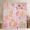 thumbnail image 1 of Feelyou Girly Pink Christmas Blackout Curtains Set of 2 (52x84 Each) for Kids, Cute Gingerbread Man Window Curtains, Winter Snowflake Curtains and Drapes, Window Curtains Decor, 1 of 6