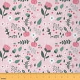 thumbnail image 1 of Feelyou Girly Pink Floral Fabric by the Yard 1 Yard, Rustic Leaf Plant Sewing Fabric, Cartoon Theme Home Decor Fabric by the Yard, Luxury Bedroom Decor, 1 of 6