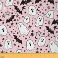 thumbnail image 1 of Feelyou Girly Pink Ghost Fabric by the Yard 1 Yard, Cartoon Halloween Home Decor Fabric by the Yard, Teens Kids Boys Girls Sewing Fabric, Lightweight Room Decor, 1 of 6