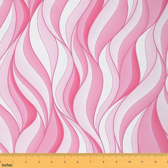 Feelyou Girly Pink Minimalst Fabric by the Yard 2 Yards, Stripes Ombre Room Decor Fabric by the Yard, Abstract Geometric Fabric for Sewing, Luxury Bedroom Decor