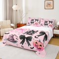 thumbnail image 1 of Feelyou Girly Pink Pumpkin Bed Sheets, Princess Bowknot Castle King Sheets, Halloween Witch Hat Sheet Set, Ultra Soft Home Decor, 4 Pieces, 1 of 7