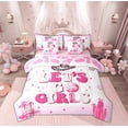 thumbnail image 1 of Feelyou Girly Pink Western Bedding Comforter Set 7 Pieces for Kids, Cowgirl Cowboy Full Bedding Set, Princess Cactus Boots Reversible Fitted Sheet Flat Sheet, Super Cozy Room Decor, 1 of 7