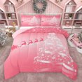 thumbnail image 1 of Feelyou Girly Pink Xmas Tree Bedding Comforter Set, Dreamy Christmas Stars Deer Twin Comforter Sets, Teens Kids Girls Women Reversible Bedding Set, Super Cozy Room Decor, 2pcs, 1 of 9