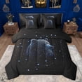 thumbnail image 1 of Feelyou Glitter Bear Teens Twin Bedding Sets 7-Piece, Psychedelic Stars Galaxy Bedding Comforter Set, Dreamy Jungle Animal Reversible Sheet Sets, Ultra Soft Bedroom Decor, 1 of 8
