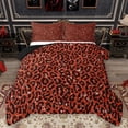 thumbnail image 1 of Feelyou Glitter Cheetah Print Queen Comforter Set for Adult, Bling Fashion Art Bedding Sets, Red Chic Abstract Reversible Bedding Comforter Set, Luxury Bedroom Decor, 3pcs, 1 of 8