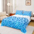 thumbnail image 1 of Feelyou Glitter Leopard Print Teen Twin Sheet Sets, Blue Sequin Print Bedding, 3pcs, 1 of 7