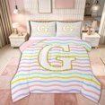 thumbnail image 1 of Feelyou Glitter Letter G Full Size Comforter Sets for Girls Kids, Rainbow Initial Bedding Sets, Pastel, Pink Reversible, 3pcs, 1 of 6