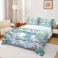 thumbnail image 1 of Feelyou Glitter Snowman Twin Sheet Sets, Dreamy Fairy Tale Twin Fitted Sheet, Christmas Tree Snowflake Flat Sheet, Ultra Soft Home Decor, 3pcs, 1 of 7