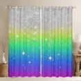 thumbnail image 1 of Feelyou Glitter Stars Starry Sky Curtains Pack of 2 (42x84 Each), Chic Modern Fashion Curtains Blackout, Teen Adult Kid Bedroom Curtains, Blackout Curtains Home Decor, 1 of 6