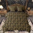 thumbnail image 1 of Feelyou Gold Boho Snake Bedding Comforter Set 7pcs, Rustic Mandala Damask Full Bedding Set, 1 of 8