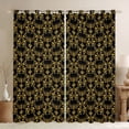 thumbnail image 1 of Feelyou Gold Damask Black Out Curtains, Boho Butterfly Curtains Pack of 2 (42x63 Each), 1 of 6