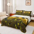 thumbnail image 1 of Feelyou Gold Game Controller Twin Sheet Sets, Neon Honeycomb Abstract Twin Fitted Sheet, Teens Kids Boys Girls Flat Sheet, Breathable Home Decor, 3 Pieces, 1 of 8