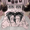 thumbnail image 1 of Feelyou Gothic Dreamy Angel Bedding Comforter Set for Kids, Cute Ribbon Bow-tie Twin Comforter Sets, Kawaii Pink Cartoon Reversible Bedding Set, Lightweight Room Decor, 2pcs, 1 of 9