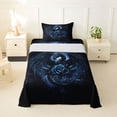 thumbnail image 1 of Feelyou Gothic Lightning Dragon Twin Sheet Sets for Boys, Blue Rose Floral Animal Bedding, 3-Piece, 1 of 5