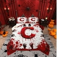 thumbnail image 1 of Feelyou Gothic Monogrammed C Queen Comforter Set, Horror Hand Print Bedding Sets, Happy Halloween Reversible Bedding Comforter Set, Breathable Home Decor,3 Pieces, 1 of 8
