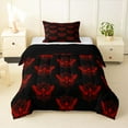 thumbnail image 1 of Feelyou Gothic Moth Twin Comforter Sets, Black Red Bedding Set, 2 Pieces, 1 of 7
