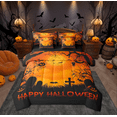 thumbnail image 1 of Feelyou Gothic Pumpkin Ghost Bedding Comforter Set 7-Piece for Kid, Black Orange King Bedding Sets, Happy Halloween Style Reversible Bed Sheets, Ultra Soft Home Decor, 1 of 7