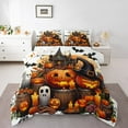 thumbnail image 1 of Feelyou Gothic Pumpkin Ghost Bedding Comforter Set for Kid, Magic Castle Witch Hat Twin Comforter Sets, Bat Animal Reversible Bedding Set, Luxury Bedroom Decor, 2 Pieces, 1 of 8