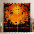 thumbnail image 1 of Feelyou Gothic Pumpkin Ghost Black Out Curtains for Kid, Black Orange Curtains Pack of 2 (42x63 Each), Happy Halloween Style Bedroom Curtains, Curtains and Drapes Home Decor, 1 of 6