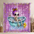 thumbnail image 1 of Feelyou Gothic Witch Skeleton Curtains Pack of 2 (42x84 Each), Purple Sequin Print Curtains Blackout, Fairy Tale Bedroom Curtains, Window Curtains Home Decor, 1 of 6