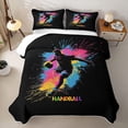 thumbnail image 1 of Feelyou Graffiti Handball Quilt King for Boys, Splash Basketball Dripping Sport King Coverlet Set, 3 Pieces, 1 of 7