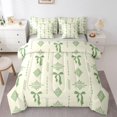 thumbnail image 1 of Feelyou Green Aztec Comforter Set 7pcs, Fashion Princess Bowknot Queen Bedding Sets, 1 of 8