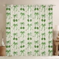 thumbnail image 1 of Feelyou Green Bowknot Blackout Curtains Set of 2 (52x84 Each), Cherry Window Curtains, 1 of 6