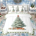 thumbnail image 1 of Feelyou Green Christmas Tree Bedding Comforter Set 7pcs, Santa Claus Gifts King Bedding Sets, Teens Kids Girls Boys Reversible Bed Sheets, Super Cozy Room Decor, 1 of 7