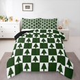 thumbnail image 1 of Feelyou Green Christmas Tree Full Size Comforter Sets, Square Plaid Buffalo Bedding Comforter Set, Teens Boys Girls Kids Reversible Bedding Sets, Ultra Soft Home Decor, 3pcs, 1 of 8