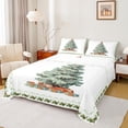 thumbnail image 1 of Feelyou Green Christmas Tree Queen Sheet Sets, Santa Claus Gifts Flat Sheet, Teens Kids Girls Boys Queen Fitted Sheet, Super Cozy Room Decor, 4pcs, 1 of 7