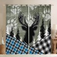 thumbnail image 1 of Feelyou Green Farmhouse Curtains Pack of 2 (42x84 Each), Woodland Wildlife Deer Curtains Blackout, Rustic Hunting Theme Bedroom Curtains, Blackout Curtains Bedroom Decor, 1 of 6
