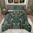 thumbnail image 1 of Feelyou Green Gold Damask Queen Comforter Set for Women, Hippie Rustic Flower Bedding Sets, Retro Bohemian Style Reversible Bedding Comforter Set, Breathable Home Decor, 3 Pieces, 1 of 8