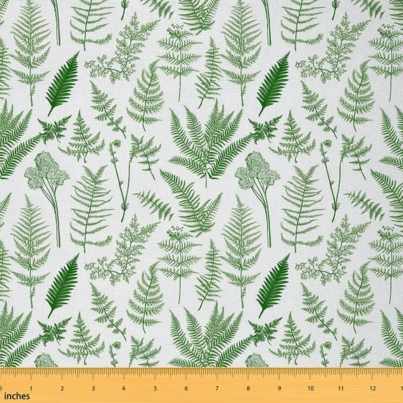 Feelyou Green Leaves Fabric by the Yard 2 Yards, Botanical Plant Sewing Fabric, Spring Garden Room Decor Fabric by the Yard, Super Cozy Room Decor
