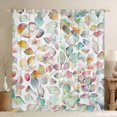 thumbnail image 1 of Feelyou Green Pink Leaf Curtains Pack of 2 (42x84 Each), Dreamy Cartoon Plant Curtains Blackout, Teens Kids Boys Girls Bedroom Curtains, Window Curtains Home Decor, 1 of 6