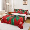 thumbnail image 1 of Feelyou Green Red Ribbon Full Size Sheets, Winter Snowflake Bed Sheets, Merry Christmas Sheet Sets, Breathable Home Decor,4-Piece, 1 of 7