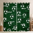 thumbnail image 1 of Feelyou Green Soccer Print Blackout Curtains Set of 2 (52x84 Each) for Kid, Cartoon Football Lover Window Curtains, Eat Sleep Sport Curtains and Drapes, Window Curtains Bedroom Decor, 1 of 6