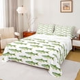 thumbnail image 1 of Feelyou Green Spotted Pike Fish Bed Sheets for Boys Girls, Simple Ocean Wildlife King Sheets, Green White, 4pcs, 1 of 5