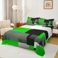 thumbnail image 1 of Feelyou Green Square Geometric Bed Sheets, Vintage Artwork Abstract King Sheets, Chic Rectangle Sheet Set, Super Cozy Room Decor, 4-Piece, 1 of 7