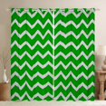 thumbnail image 1 of Feelyou Green Stripes Waves Curtains Pack of 2 (52x84 Each), Abstract Window Curtains, 1 of 6