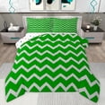 thumbnail image 1 of Feelyou Green Stripes Waves Queen Comforter Set, Teen Kid Abstract Bedding Set, 3pcs, 1 of 8
