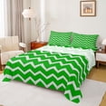 thumbnail image 1 of Feelyou Green Stripes Waves Twin Sheet Sets, Teen Kid Abstract Bedding, 3-Piece, 1 of 7