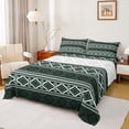 thumbnail image 1 of Feelyou Green Triangle Aztec Full Size Sheets, Boho Rustic Farmhouse Bed Sheets, Modern Western Fashion Sheet Sets, Breathable Home Decor, 4-Piece, 1 of 7