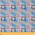 thumbnail image 1 of Feelyou Grey Blue Geometric Fabric by the Yard 1 Yard, Square Rectangle Sewing Fabric, Abstract Stripe Home Decor Fabric by the Yard, Breathable Home Decor, 1 of 6