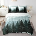 thumbnail image 1 of Feelyou Grey Blue Pine Tree Twin Bedding Sets 7-Piece, Jungle Plant Botanical Bedding Comforter Set, Nature Scenery Print Reversible Sheet Sets, Super Cozy Room Decor, 1 of 7