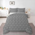 thumbnail image 1 of Feelyou Grey Boho Damask Queen Comforter Set, Tribal Gothic Cat Bedding Set, 3pcs, 1 of 8