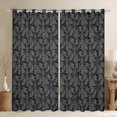 thumbnail image 1 of Feelyou Grey Damask Curtains Pack of 2 (42x84 Each), Boho Gothic Ghost Curtains Blackout, 1 of 6