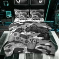 thumbnail image 1 of Feelyou Grey Game Controller Twin Bedding Sets 7-Piece, Fashion Camo Abstract Bedding Comforter Set, Cartoon Gamepad Theme Reversible Sheet Sets, Ultra Soft Bedroom Decor, 1 of 9
