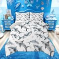 thumbnail image 1 of Feelyou Grey Ink Shark Wildlife Full Size Comforter Sets for Boys Girls, Simple Marine Animal Bedding Sets, Grey White, Grey Reversible, 3pcs, 1 of 6