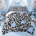 thumbnail image 1 of Feelyou Grey Leopard Print Full Size Comforter Sets, Retro Stars Bedding Sets, 3pcs, 1 of 8